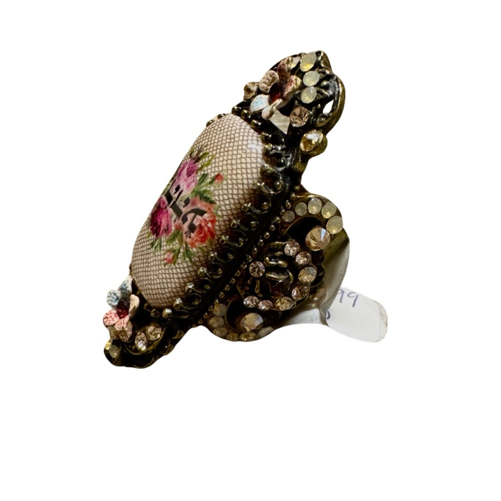 Michal Negrin Gold Pink Statement Ring - Picture 3 of 4